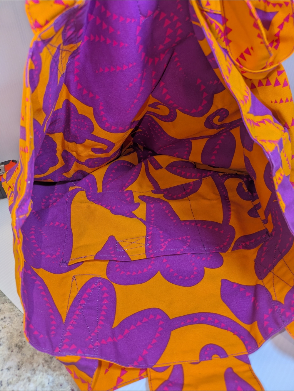 Echo Design Oversized Floral Canvas Tote Bag Purple Orange Boho Beach Shopper - Picture 10 of 11